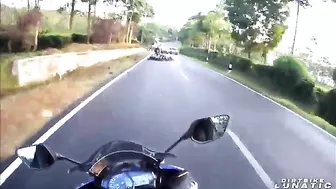 Overtaking Driver Causes Crazy Motorcycle Accident