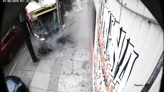 Pedestrians And Buses Merge Into One
