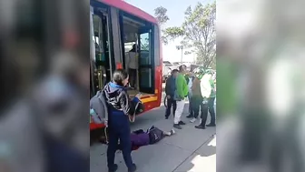 Pedestrian's Head Hit By Bus