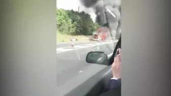The Police Car Was Completely Engulfed In Flames