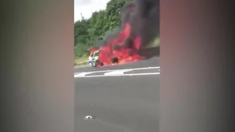 The Police Car Was Completely Engulfed In Flames