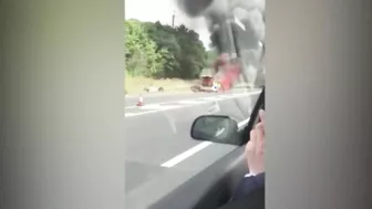 The Police Car Was Completely Engulfed In Flames
