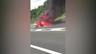 The Police Car Was Completely Engulfed In Flames