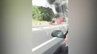 The Police Car Was Completely Engulfed In Flames
