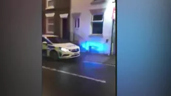 Police Car Loses Control And Rushes Into Crowd