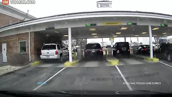 The SUV Accelerated Out Of The Bank Driveway And Took Off.