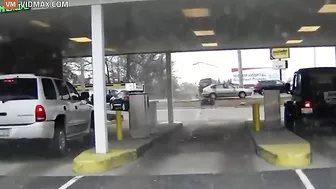The SUV Accelerated Out Of The Bank Driveway And Took Off.