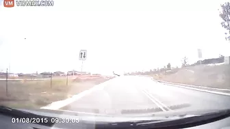 Horrifying Moment Driver Is Hit By Another Car While Driving