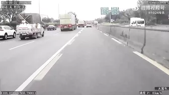 Truck Hits Motorcyclist's Head