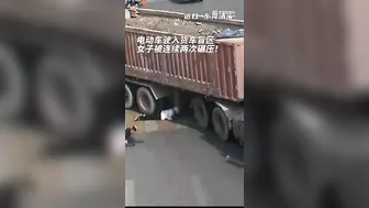Motorcyclist Miraculously Survives Being Hit In The Head By A Semi-trailer Truck