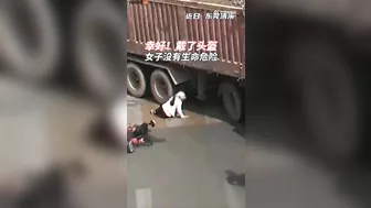 Motorcyclist Miraculously Survives Being Hit In The Head By A Semi-trailer Truck