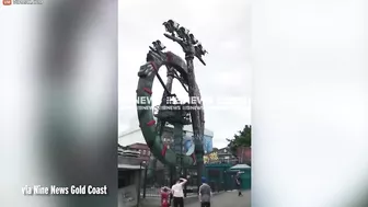 Screaming and shaken passengers stuck upside down on ride in Australia