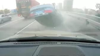 See What Happens When A Car Tries To Cross Two Lanes Of Traffic