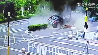 Speeding Car Takes Out Three Scooter Riders