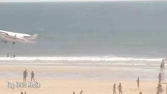 The Moment The Plane In Portugal Crash Lands On A Beach