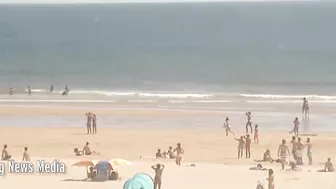 The Moment The Plane In Portugal Crash Lands On A Beach