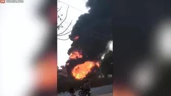 The Moment A Petrol Station Was Engulfed In 30ft Flames