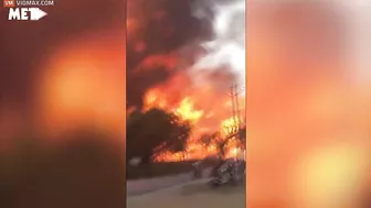 The Moment A Petrol Station Was Engulfed In 30ft Flames