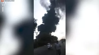 The Moment A Petrol Station Was Engulfed In 30ft Flames