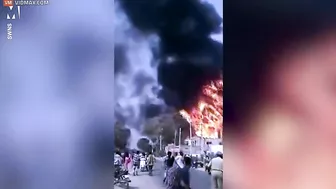 The Moment A Petrol Station Was Engulfed In 30ft Flames