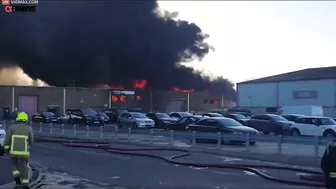 Fire Breaks Out At Tottenham Hotspur Warehouse