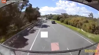 Truck slams into back of braking car sending it into another vehicle