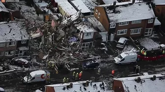 Two semi-detached houses destroyed in huge gas blast in Leicester