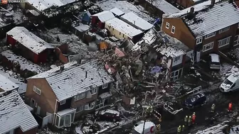 Two semi-detached houses destroyed in huge gas blast in Leicester