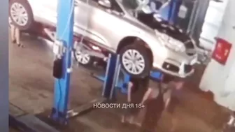 Car Accident In Professional Repair Workshop