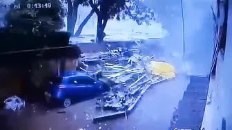 Wall Collapsed On A Woman Walking Down The Street