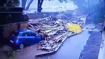 Wall Collapsed On A Woman Walking Down The Street