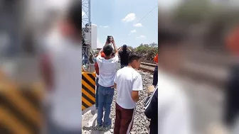 Woman knocked and killed by a train