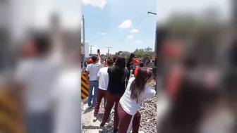 Woman knocked and killed by a train