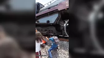 Woman knocked and killed by a train