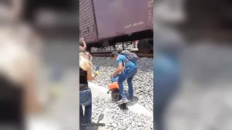 Woman knocked and killed by a train