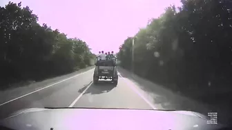 An SUV Carrying Tourists Overturned On The Highway