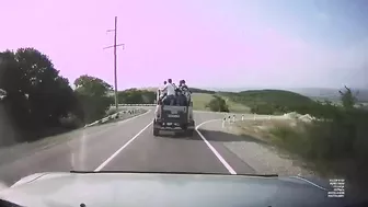 An SUV Carrying Tourists Overturned On The Highway
