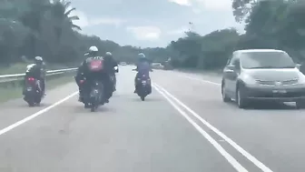 The Big Guy On The Motorcycle Is Not Having A Good Day