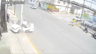 The Car Hit The Pole