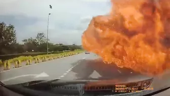 Horrifying Video Shows Moment Plane Crashes On Malaysian Highway