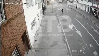 Colombian Car Misses Stop Sign And Hits Bus