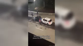 Police Officer Trapped In His Own Car