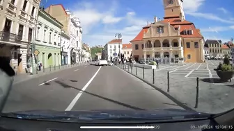 The Driver Swerved To Avoid The Pedestrian, Who Fell Into The Road And Collided On The Other Side