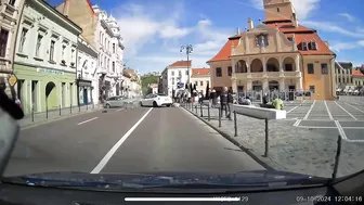 The Driver Swerved To Avoid The Pedestrian, Who Fell Into The Road And Collided On The Other Side