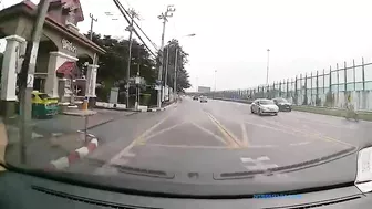 Drunk Driver Crashes Car And Loses Rubber