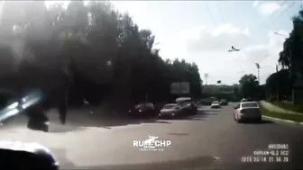 Eight People Slightly Injured, Three Cars And One Idiot