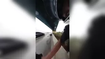 Flying Tire On Motorway Causes Cyclist To Flee