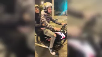 The Idiot Hit The Pillar While Doing A Wheelie