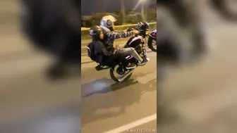 The Idiot Hit The Pillar While Doing A Wheelie