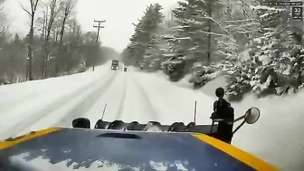 Idiot Trying To Overtake A Semi Truck On A Snowy Road
